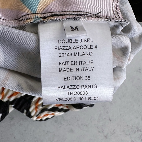 La DoubleJ Printed Stretch Velvet Wide Leg Trousers - Picture 4 of 6